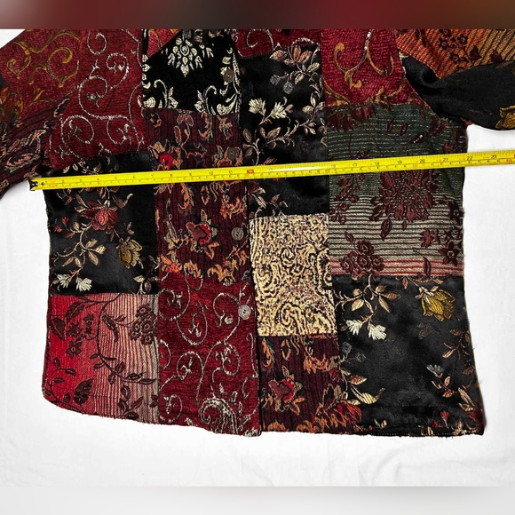 Chicos Tapestry Jacket Patchwork Dressy Embroidered Beaded Womens Large - Picture 2 of 6